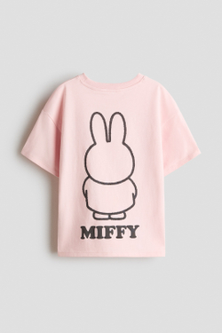 H&M Футболка с принтом, светло-розовый