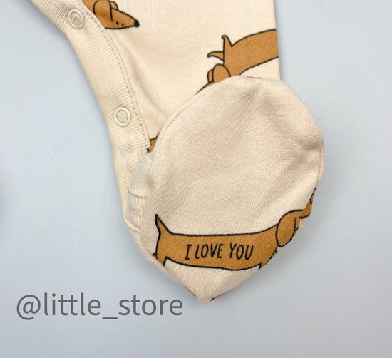 Слип хлопковый "Таксы" песочно-бежевый