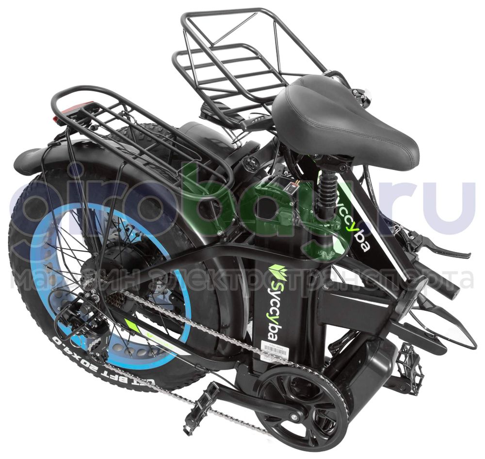 Электровелосипед Syccyba F10 Pro Dual 48V/15Ah (полный привод) - Синий обод фото №14