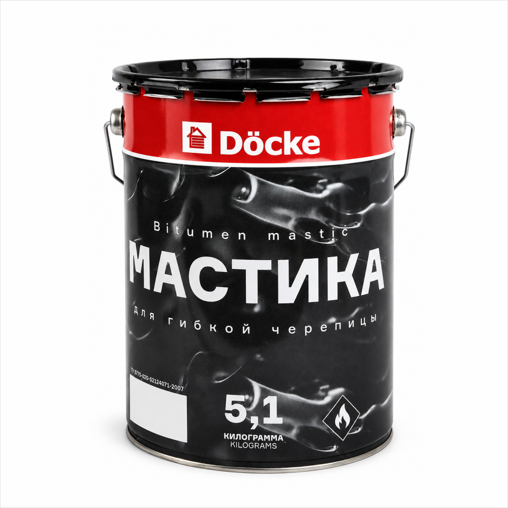 Мастика для гибкой черепицы  Битумная 5л 5,1кг Дёке