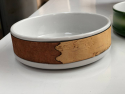 Малая фарфоровая пиала или миска для завтрака с берестой. Коллекция Лермонтовская или Тарханская.