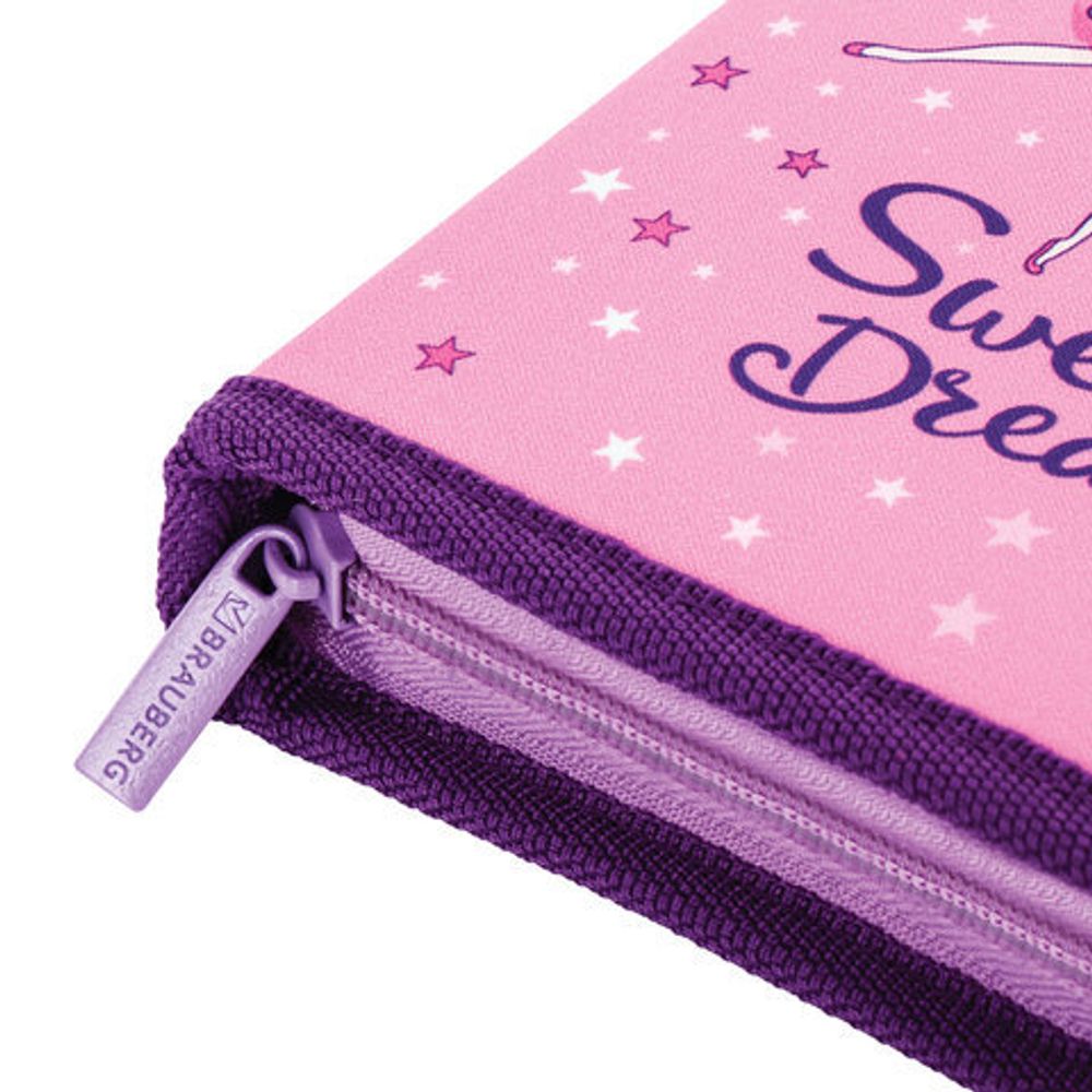 Пенал BRAUBERG, 1 отделение, ткань, 21х14 см, "Unicorn", 270303