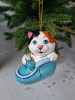 Котик в ботинке игрушка из фарфора