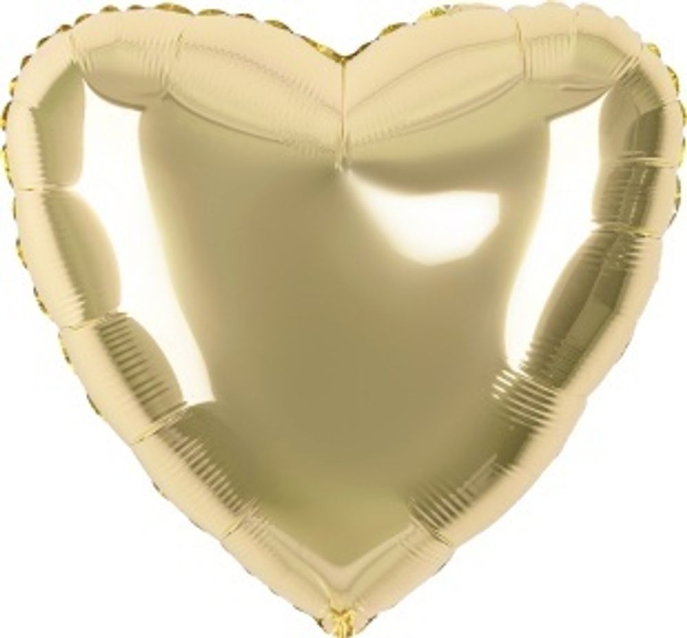 F Шар (18''/46 см) Сердце, Светлое золото(БГ-15)