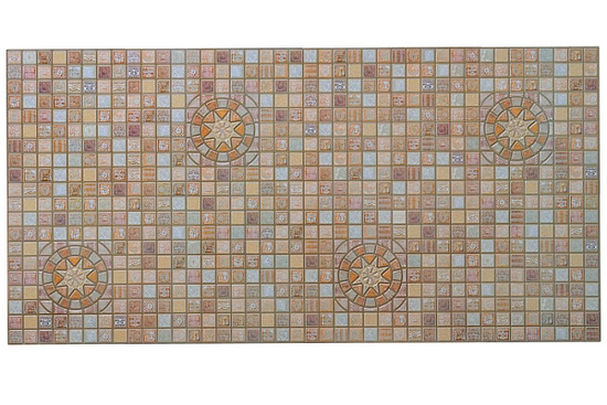 ПВХ панель Мозаика 957х480мм. Медальон коричневый №27