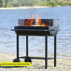 Аэрозольная краска CERTA Professional, термостойкая до 1200С антикоррозионная, для печей, мангалов, радиаторов и дымоходов, матовая, в баллончике, черный сатин