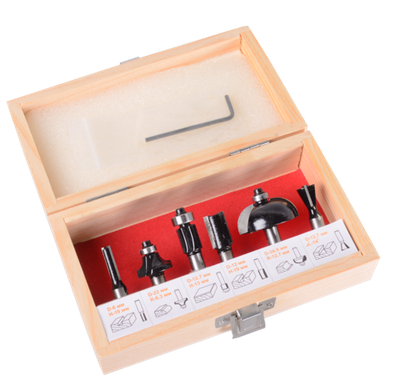 Набор фрез по дереву Вихрь 6шт (хвостовик 8мм), кейс