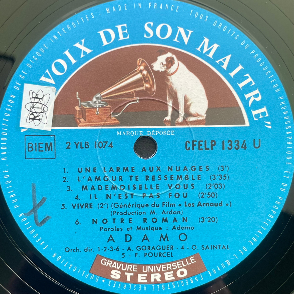 Salvatore Adamo ‎– Adamo (Франция 1968г.)
