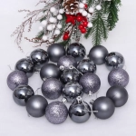 Новогодние шары 5 см (набор 24 шт) «Микс фактур», графит