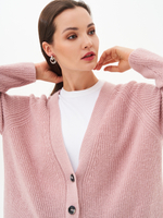 Кардиган с карманами розовый