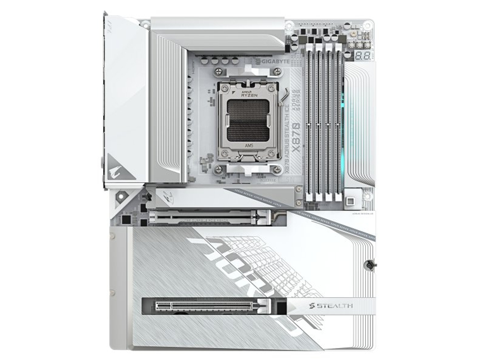Материнская плата Gigabyte X870 Aorus Stealth Ice, Socket AM5, AMD X870, ATX, RTL