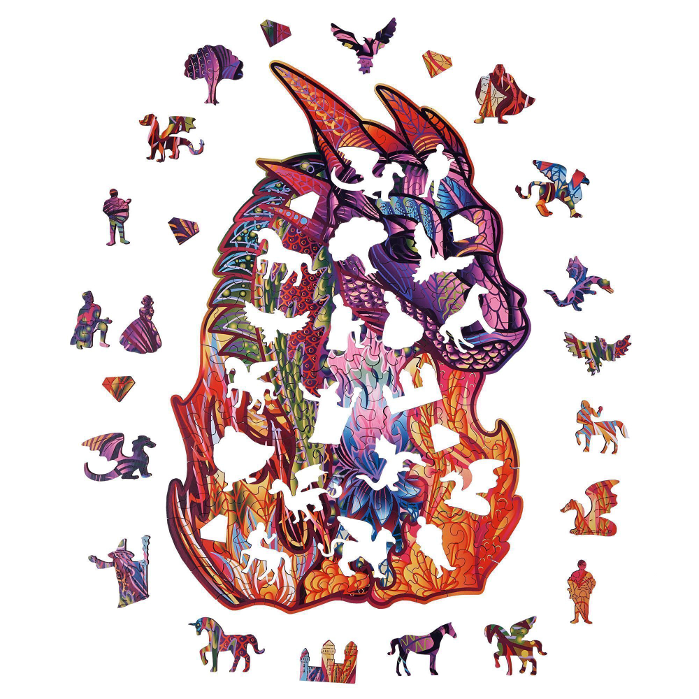 Деревянный пазл Wood Trick Волшебный Дракон (35x24 см)