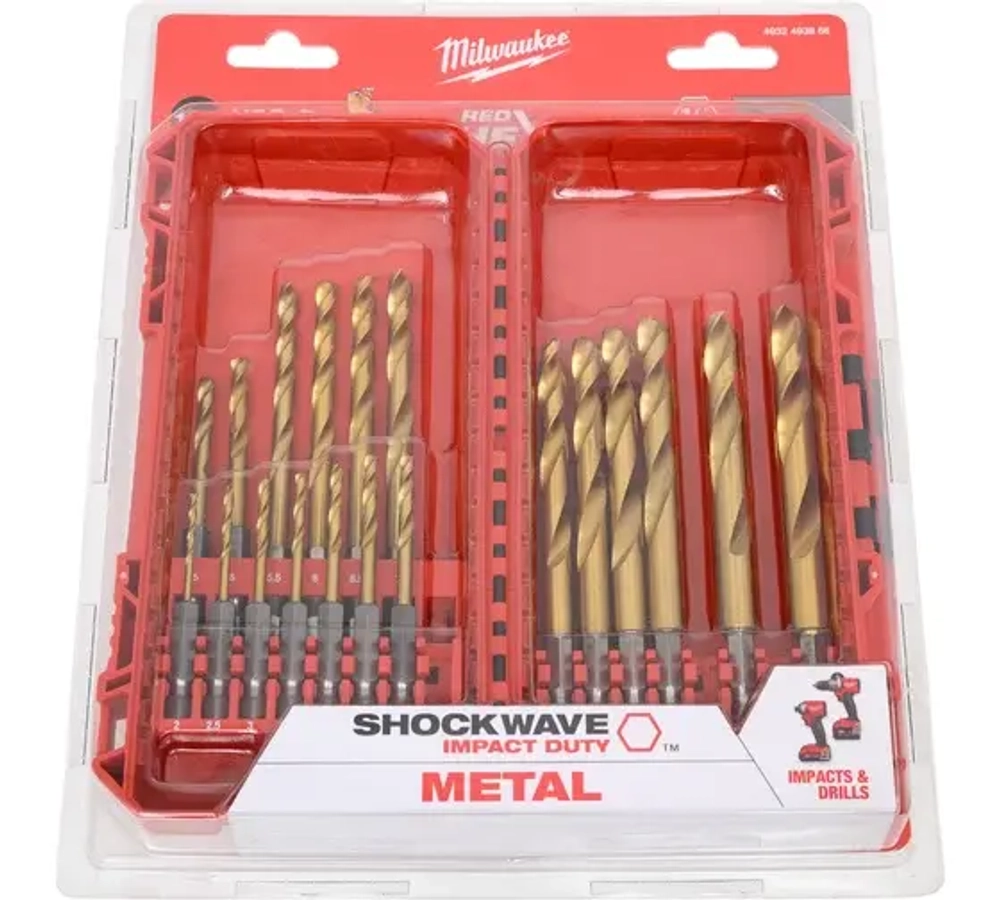 Сверла по металлу RedHEX™ HSS-TiN набор 19ед. (2-10мм) GEN II