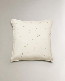 ZARA HOME ДЕТСКАЯ НАВОЛОЧКА С ПРИНТОМ, ЖЕЛТОВАТО-БЕЛЫЙ