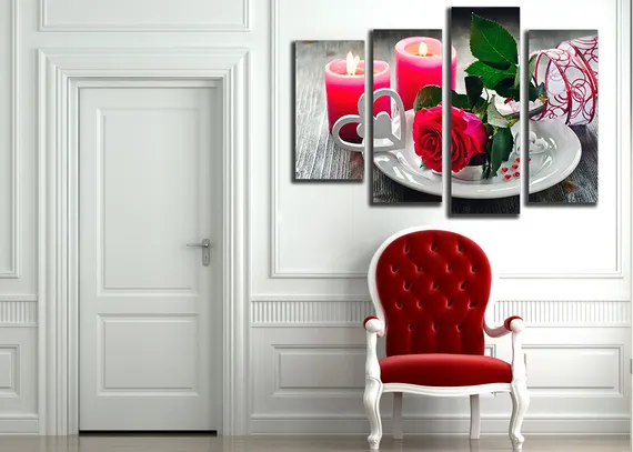 Модульная картина "Свеча любви"