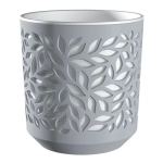 Кашпо для цветов пластиковое 1,25л d-16,2см «Leaves» Серый/Белый