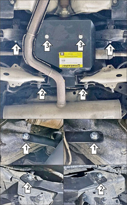 Защита Заднего Дифференциала. 2 мм, Сталь. для Ford Bronco Sport 2020-2024, Motodor.70710