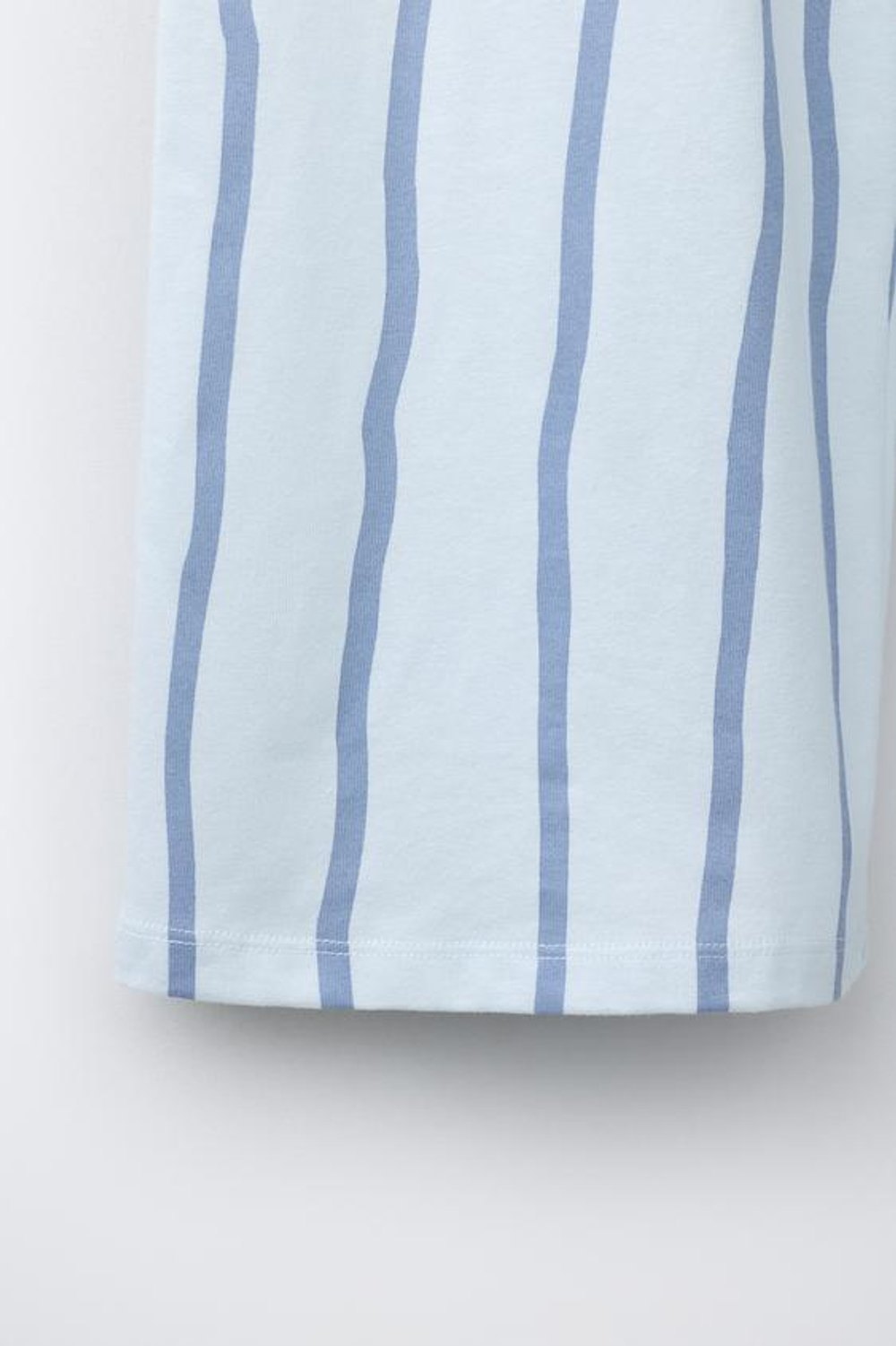 ZARA БРЮКИ WIDE LEG В ПОЛОСКУ, НЕБЕСНО-ГОЛУБОЙ