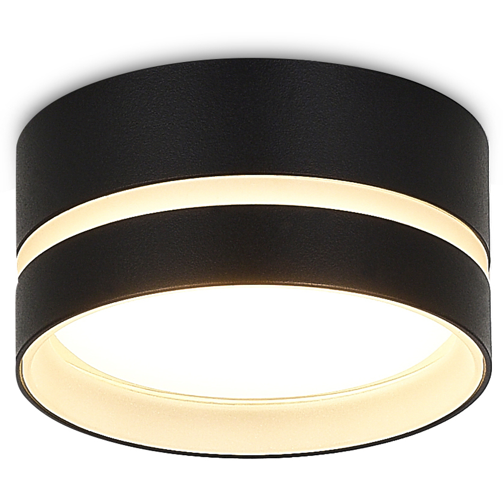 Светильник накладной,  GX53,  D85xH40мм,  IP20,  черный,  без лампы