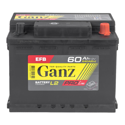 Аккумулятор GANZ PRO-Line EFB 60 А/ч обратный R+ 242x175x190 L2 EN 640 А