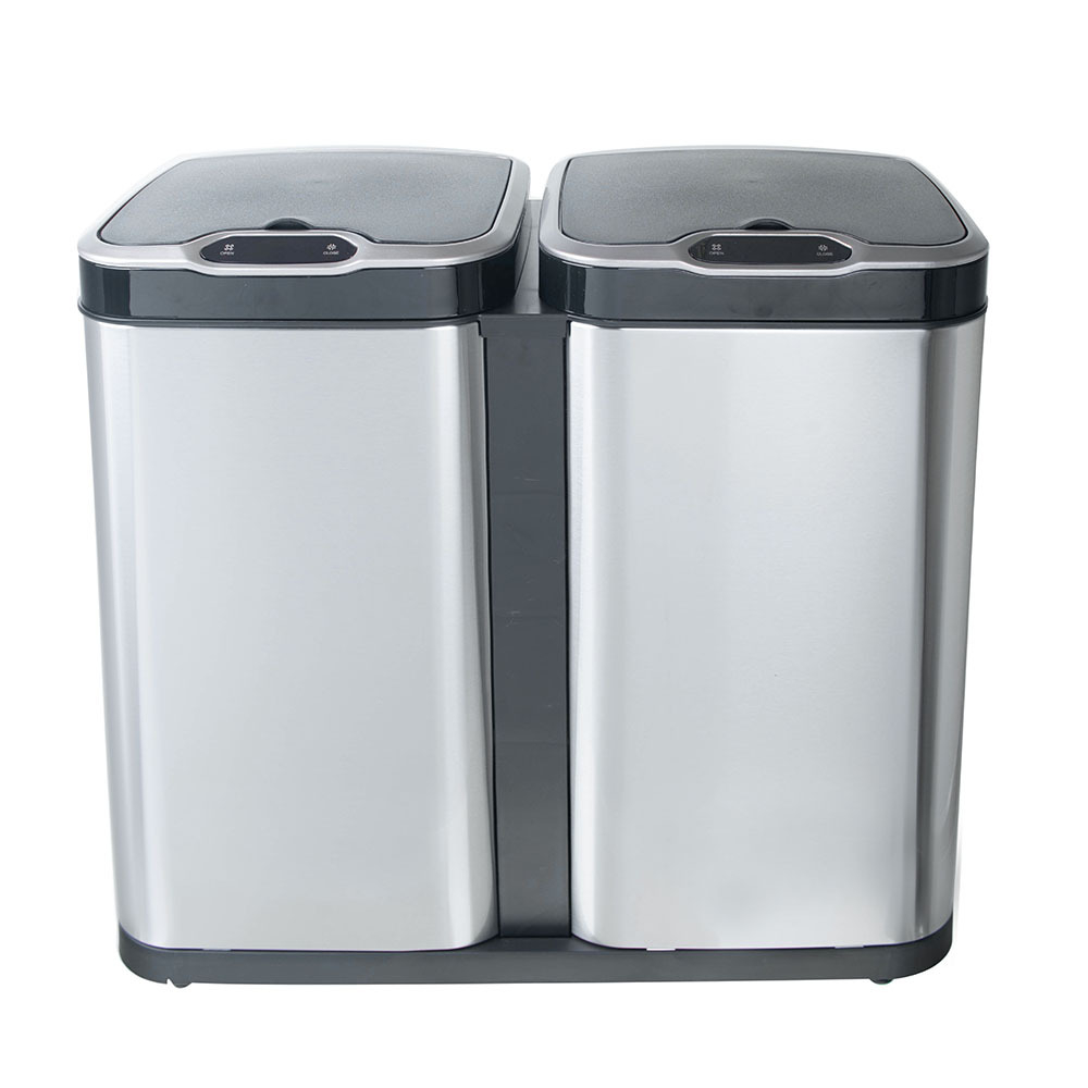 Ведро для раздельного сбора мусора, сенсорное, 2 емкости, Foodatlas JAH-8522, 50л (25+25)
