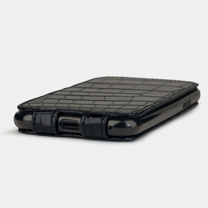 Special order: Чехол для iPhone 11 Pro из натуральной кожи крокодила, цвета черный лак