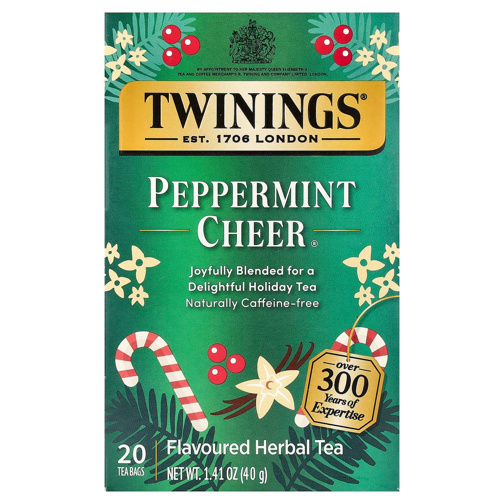 Twinings, ароматизированный травяной чай, с перечной мятой, без кофеина, 20 чайных пакетиков, 40 г (1,41 унции)