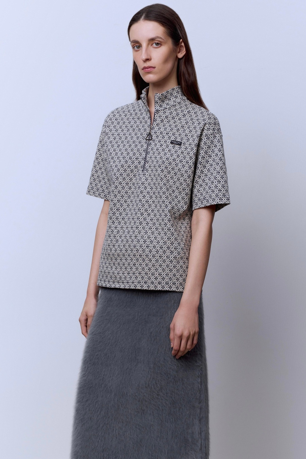 Поло на молнии с хлопком