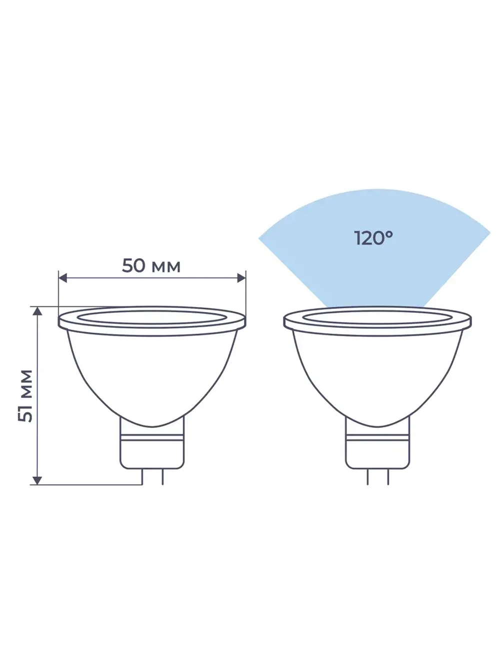 Светодиодная лампа Homsly MR16 "спот" GU5.3 8Вт, 6500K
