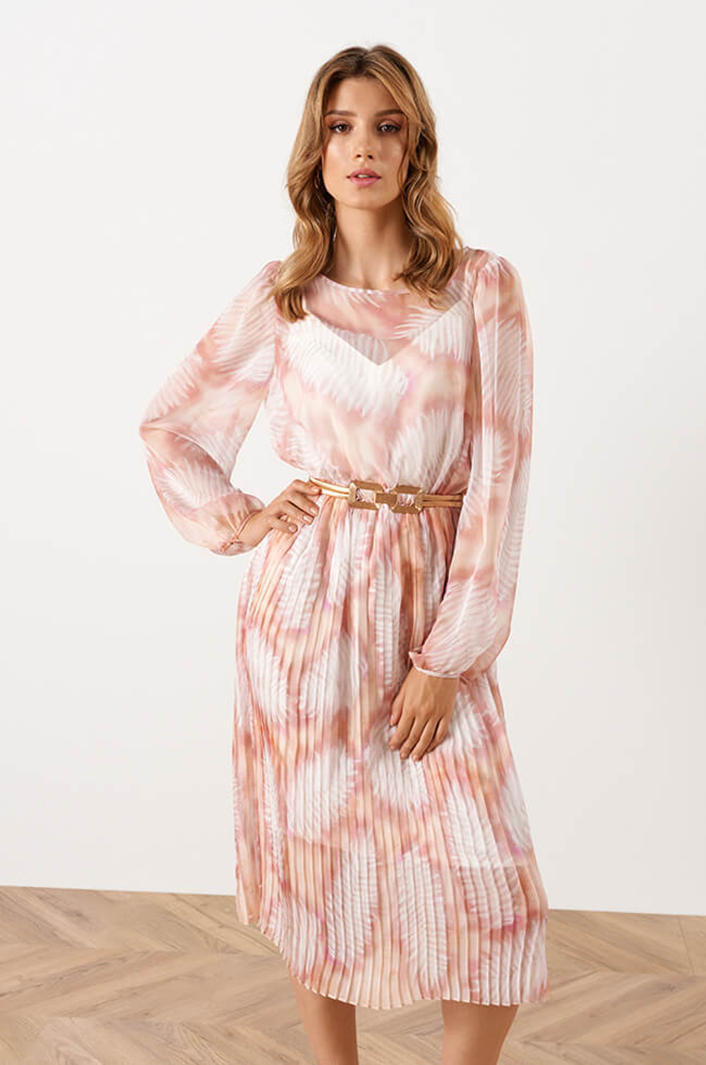 51559 Платье женское (розовый мультиколор)