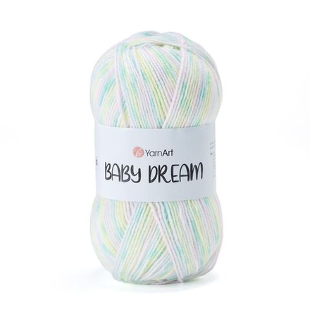 Беби Дрим (Baby Dream) пряжа YarnArt 100%акрил 5х100г/300м (5242 св.салат-св.розовый-св.бирюзовый-экрю)