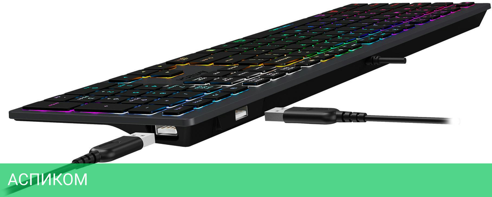 Клавиатура A4Tech Fstyler серый/неоновая подсветка (FX60H GREY/NEON)