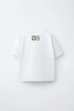 ZARA ФУТБОЛКА С ПРИНТОМ SMILEYWORLD ®, БЕЛЫЙ