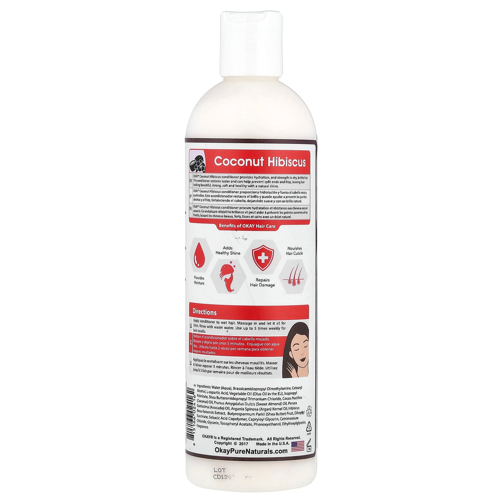 Okay Pure Naturals, Кондиционер, кокос и гибискус, 355 мл (12 жидк. унц.)