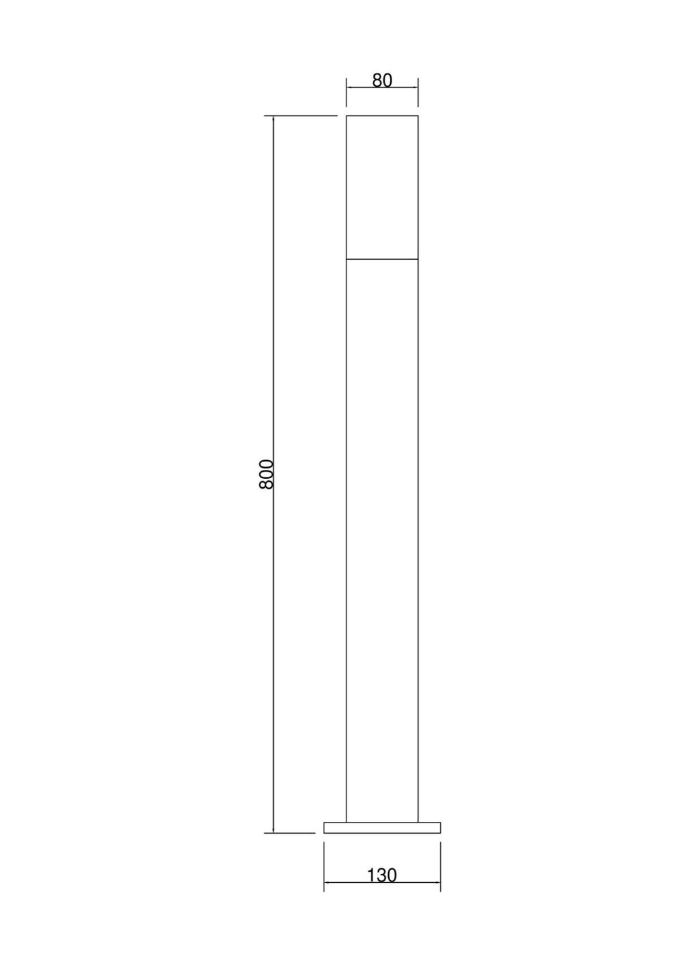 Светильник столбик ландшафтный 60вт 80x80x800мм
