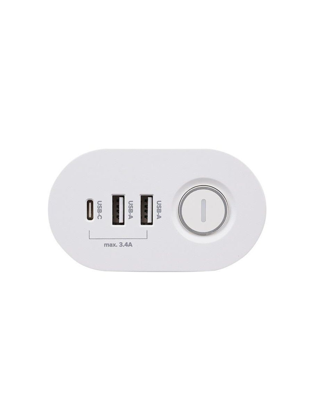 Удлинитель 3х1.5м на струбцине с заземл. с выкл. 3 USB выхода (2А+1С) IP20 ПВС 3х1 ETD-03U-150-wh (3х1.5) бел. JAZZway 5059535