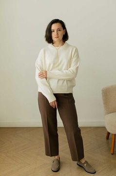 Джемпер Л.Т., 100% шерсть ягнёнка, цвет белый.