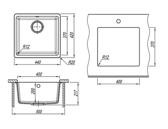 Кухонная мойка FLORENTINA Вега 400 мокко