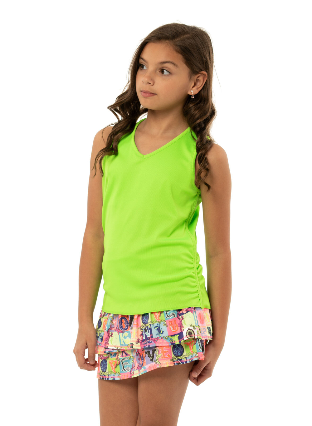 Футболка для девочки Lucky in Love Girls Rockin Rococo Lightweight Rib Tank - lime