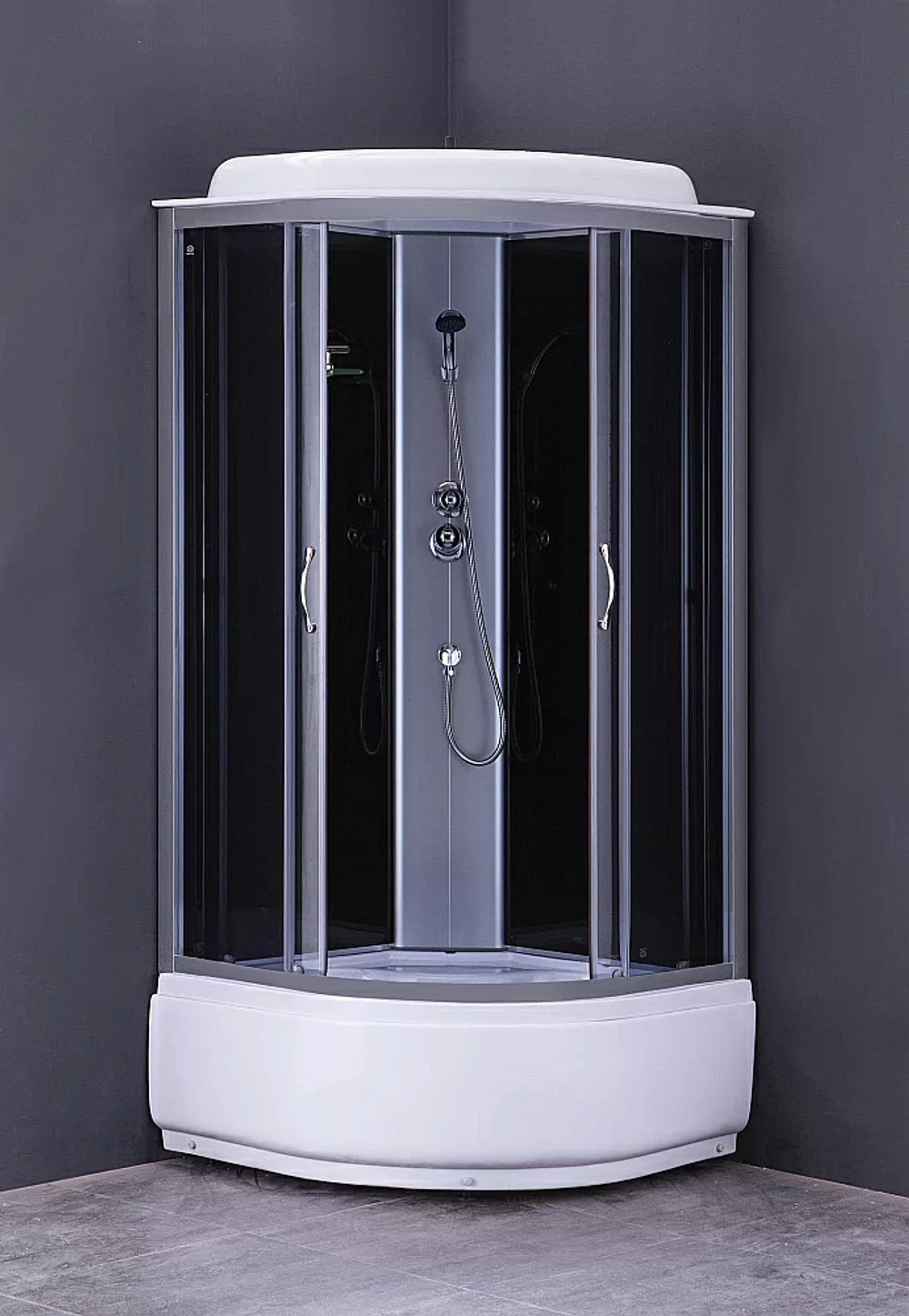 Душевая кабина Loranto CS-6610 G 100х100 тонированное стекло/профиль хром