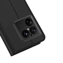 Чехол книжка из кожи черного цвета для Sony Xperia 1 VIII (1-8), серия Skin Pro Series от Dux Ducis