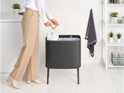 Brabantia Контейнер для мусора Bo Touch 11+23 л темно-серый