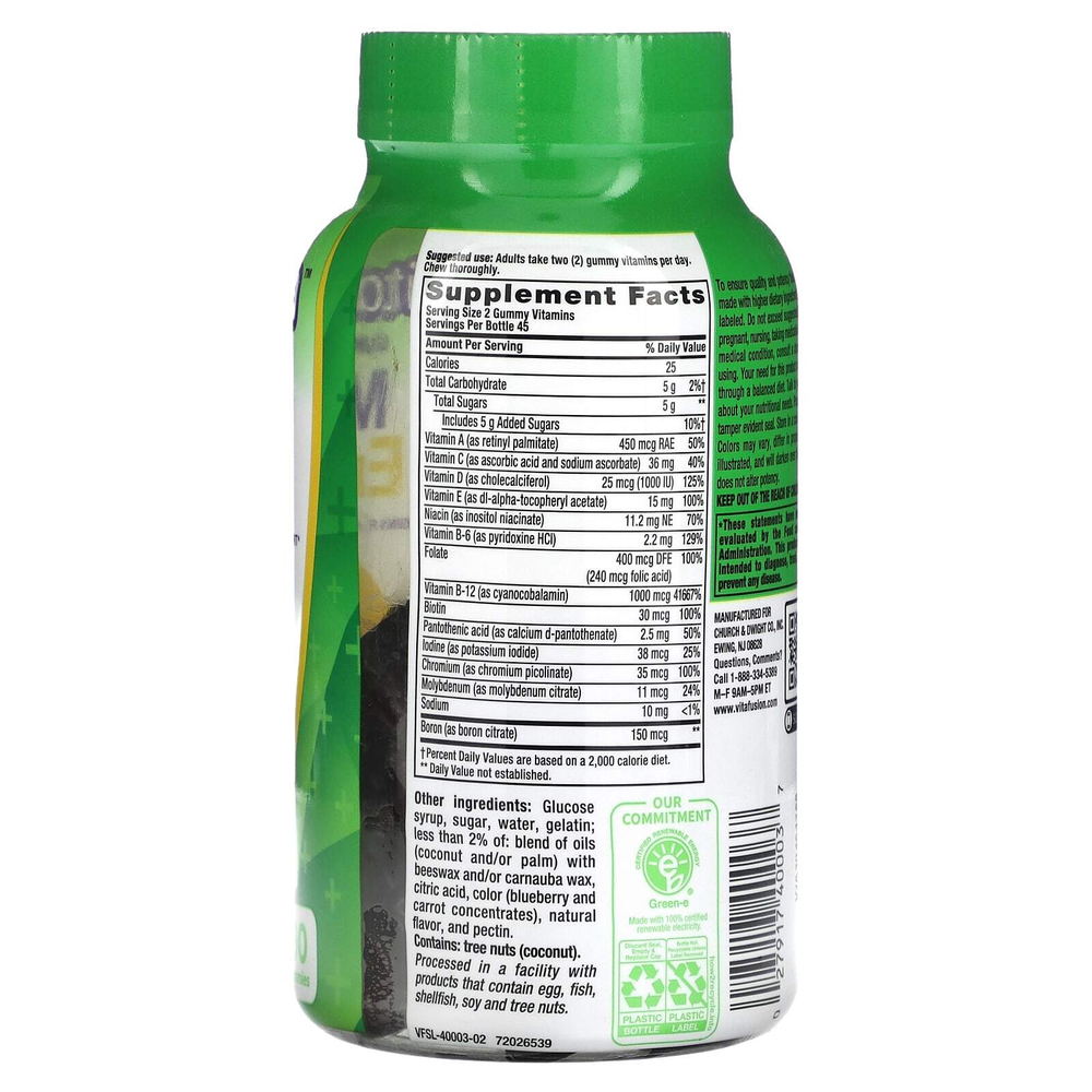 VitaFusion, Multi + Energy, малина и черный чай, 90 жевательных таблеток