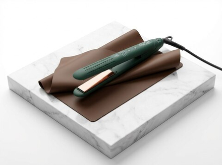 Профессиональный утюжок для волос с воздушным обдувом и Термо-коврик Stavver XL цвет шоколадный