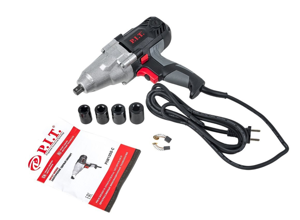 Гайковерт PIW1050-C Мастер (1050Вт, патрон квадрат, 1/2,100/350Нм, ударный, наб.головок)  P.I.T