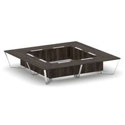 Steel Meet Стол переговорный квадратный MD-PR.B.SP-20K2 Дуб Мали/Нержавеющая Сталь/Хром 4000*4000*75