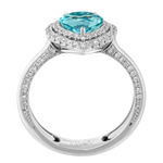 Кольцо Сердце с Турмалином Параиба и Бриллиантами, R0070-710/1