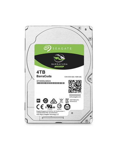 Жесткий диск Seagate Barracuda HDD 2,5" SATA 4Tb, 5400 rpm, 128Mb buffer, 512e/4Kn, 15 mm, ST4000LM024, 1 year