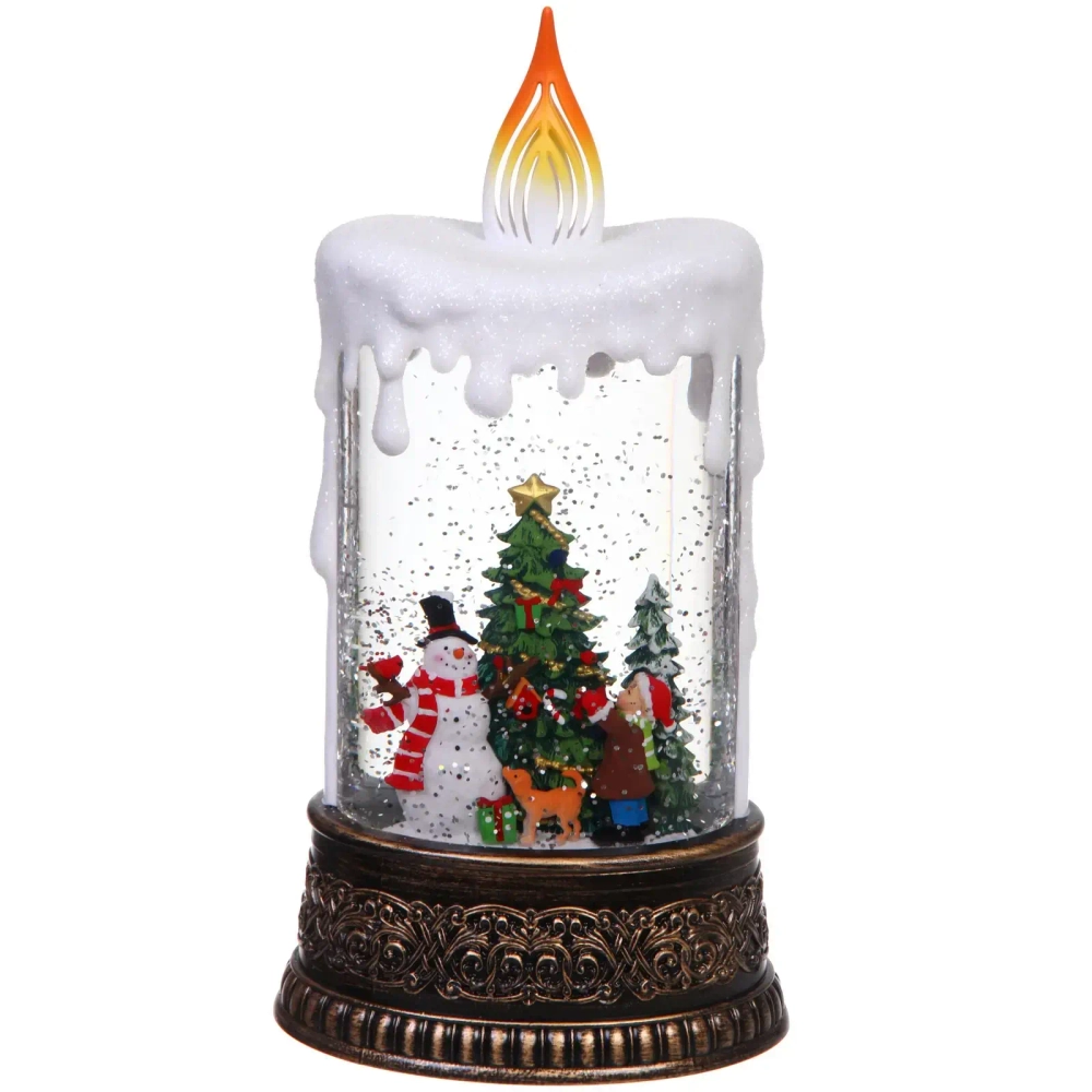 Сувенир с подсветкой «Волшебный вечер» 12*8*24,5 см (работает от 3*ААА и USB+музыка, подсветка)