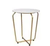 Кофейный столик Marble Ø40х45 см, белый мрамор, золотые ножки